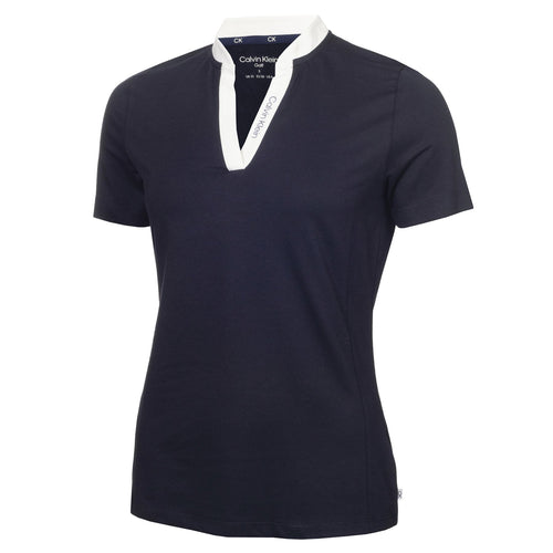 Damen-Poloshirt aus Dayton-Baumwollmischung, Marineblau – SS24