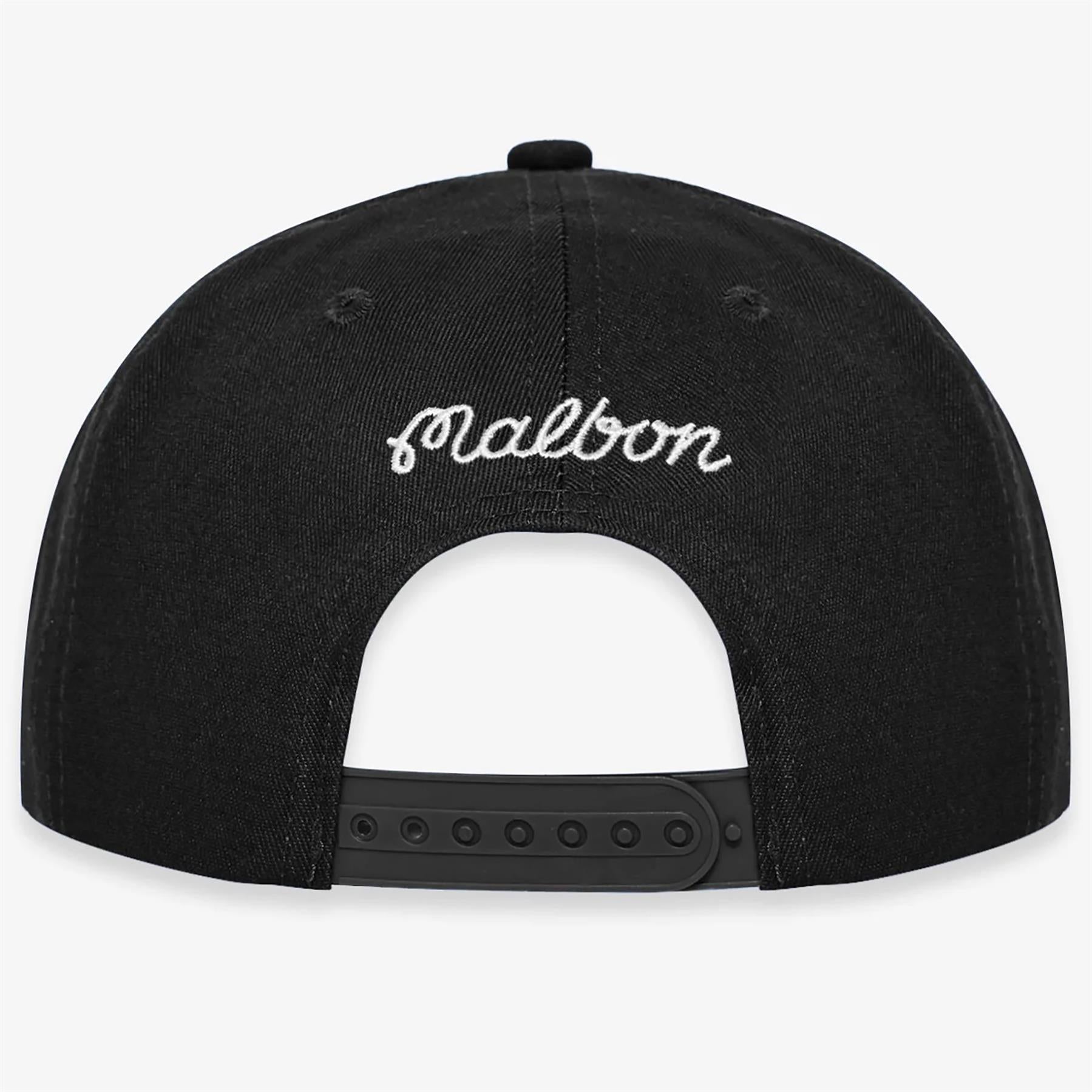 Malbon Golf M Script Chainstitch Painters Cap Black | TRENDYGOLF UK