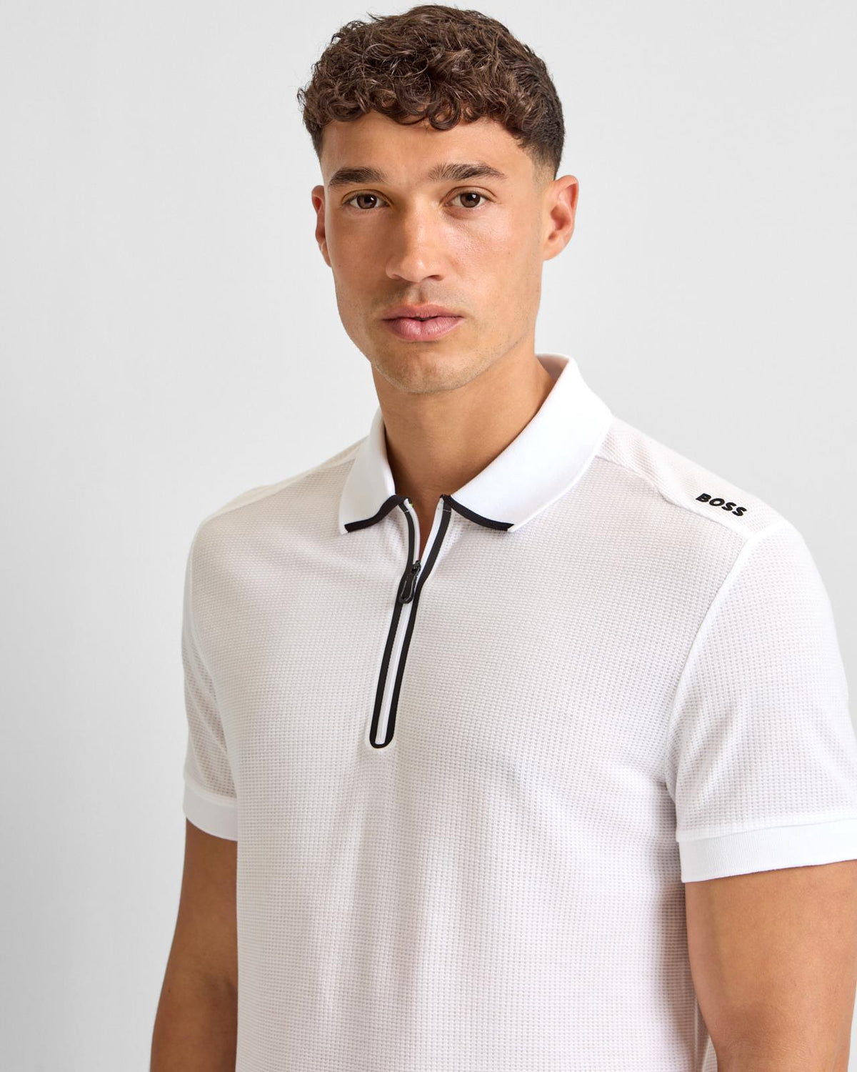 Terrace Zip Polo White