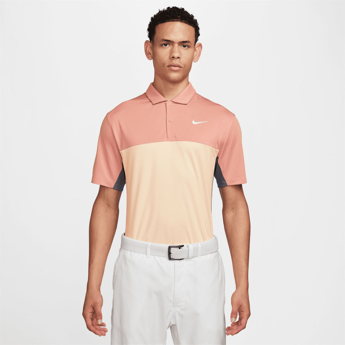 Dri-FIT Victory+ Colour Block Polo Pink/Yellow - SU24 – TRENDYGOLF UK