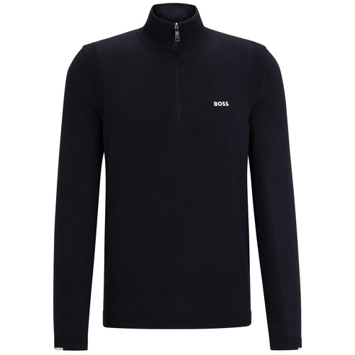 Ever Cotton Quarter Zip Mid Layer Dark Blue - W24