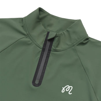 Performance Raglan Quarter Zip Mid Layer Forest