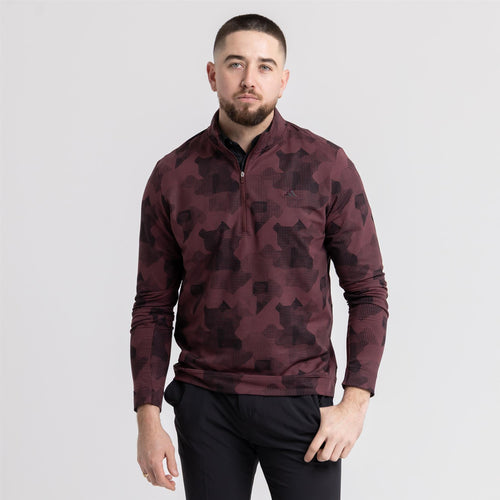 Go-To Printed Quarter Zip Mid Layer Aurora Ruby
