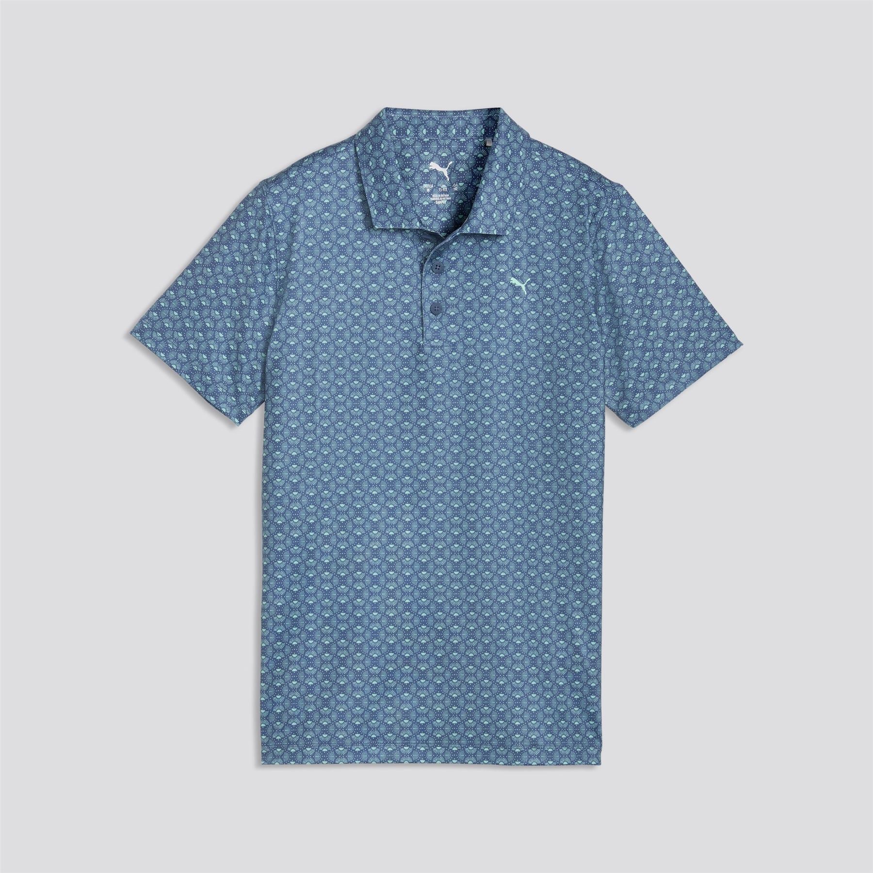 Boys Mattr Scallop Polo Shirt Dark Indigo/Mint Jelly