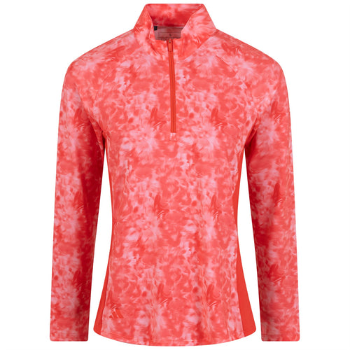 Womens Essentials Long Sleeve Printed Mock Neck Mid Layer Bright Red - W23