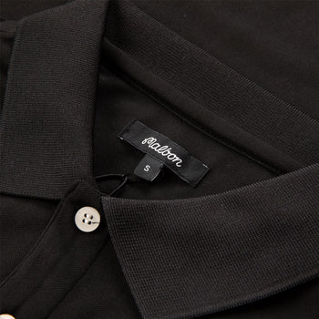 Malbon Golf Evergreen Paneled Performance Pique Polo Black