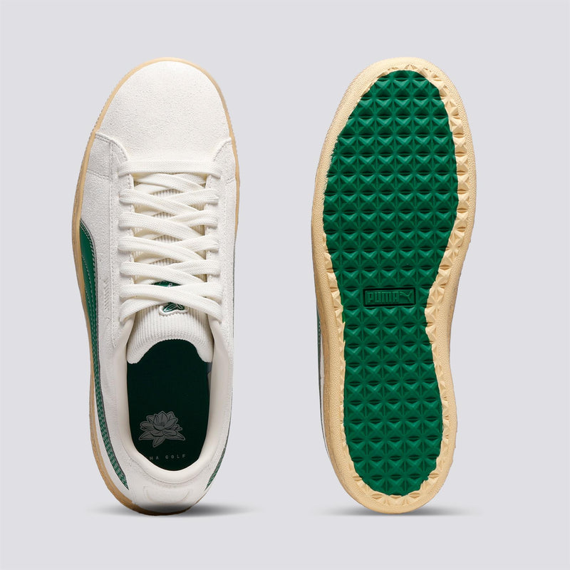 Suede G 30904 Spikeless Golf Shoe Warm White/Luso Green