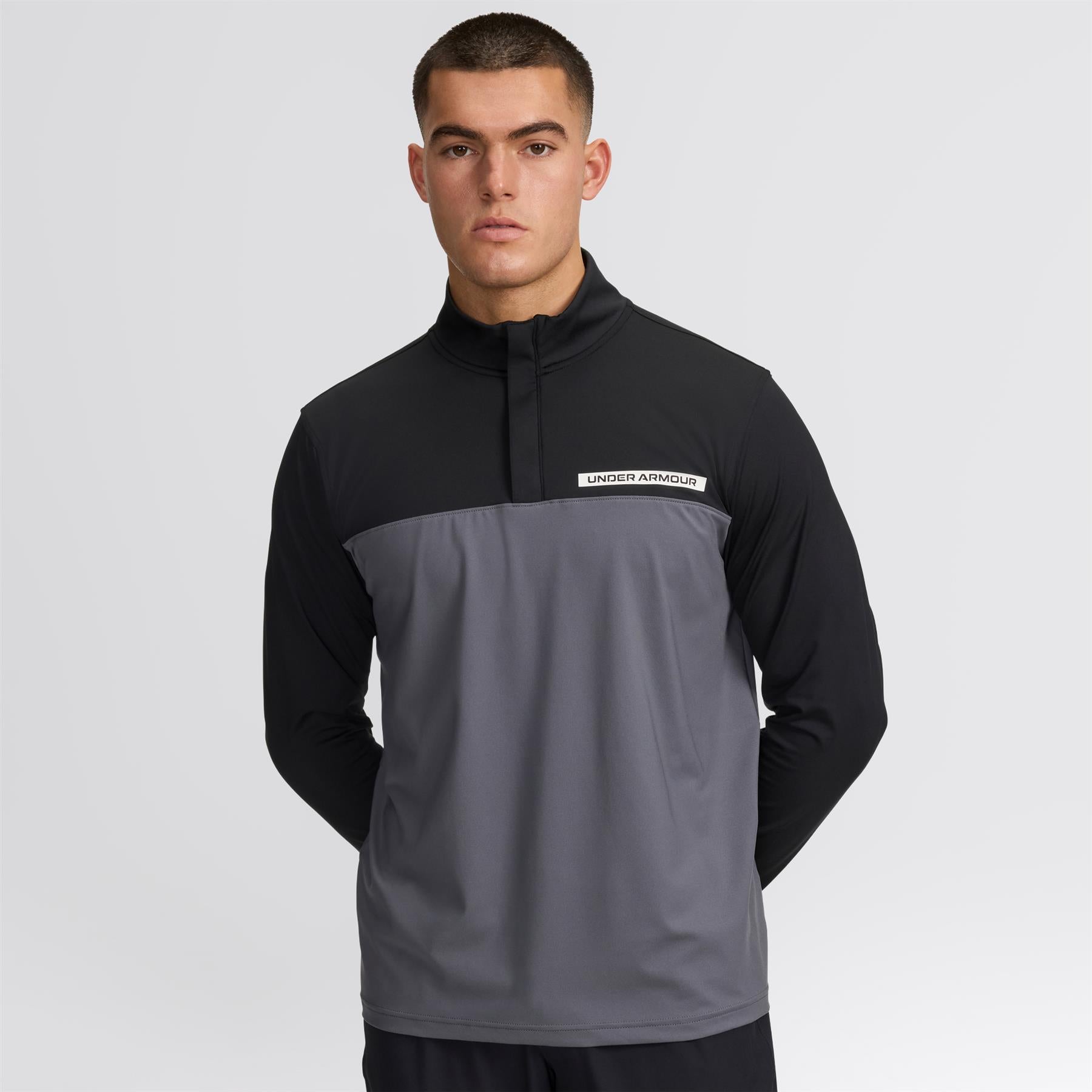T2G Quarter Zip Mid Layer Black/Castlerock/White