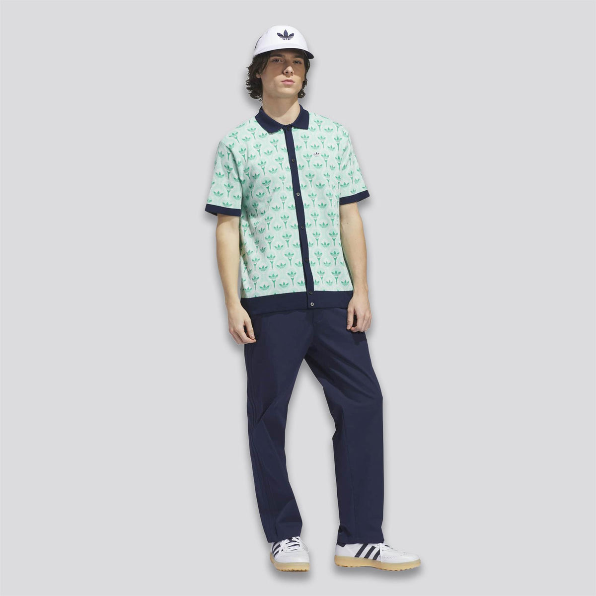 Originals Knit Polo White/Clear Mint/Court Green