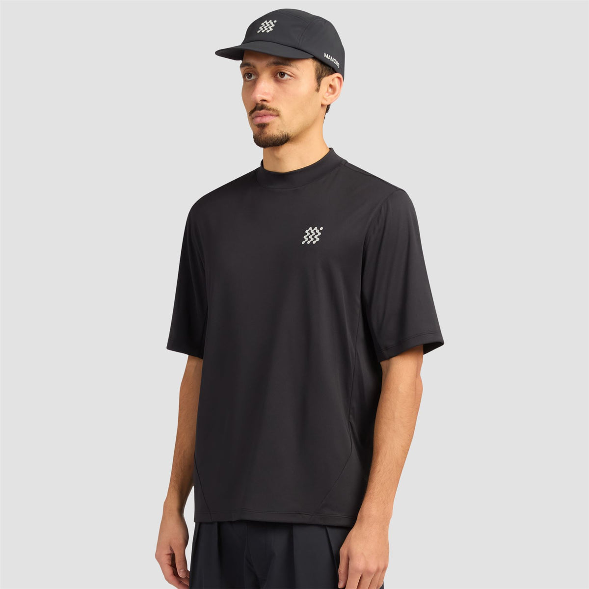 Course Mock Neck Polo Black