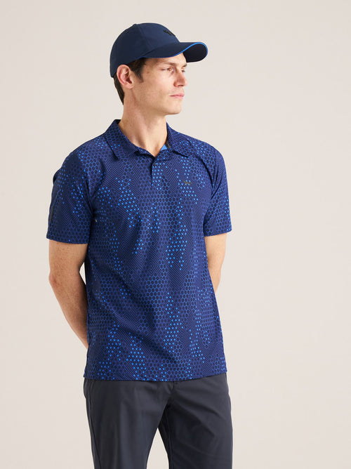 AOP Tech Camo Polo Blue