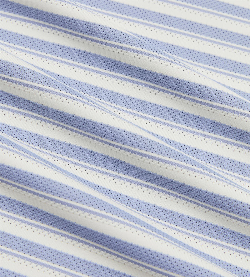Engineer Stripe Polo Dusty Blue/White