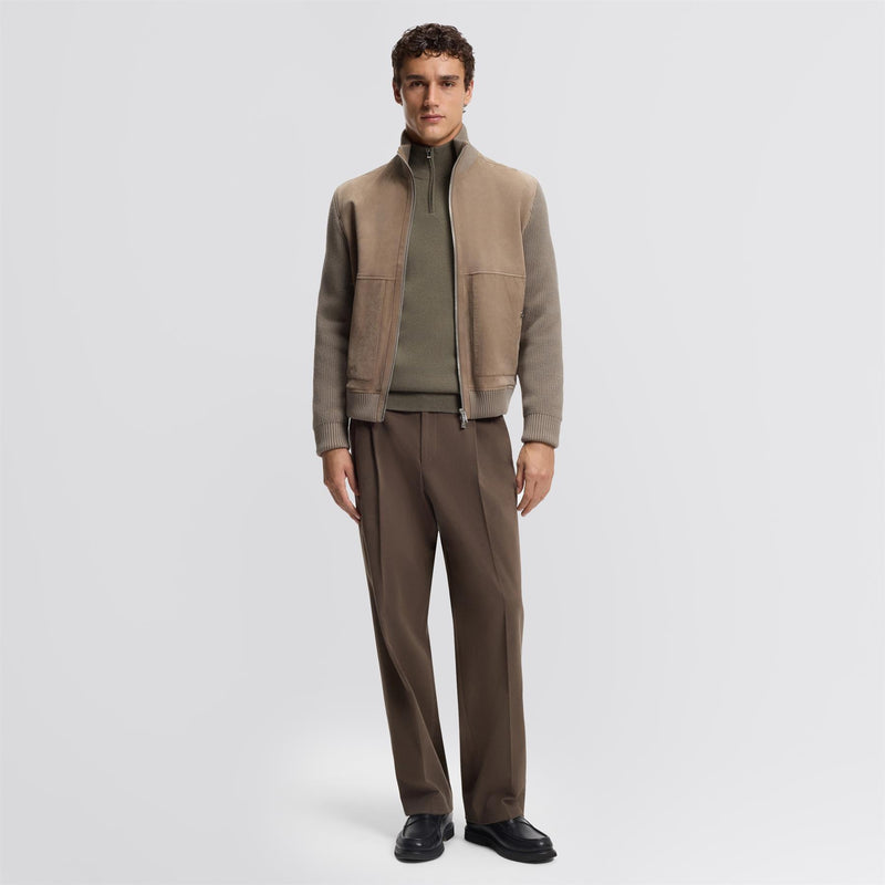 H-Hemarlo Wool Quarter Zip Open Brown