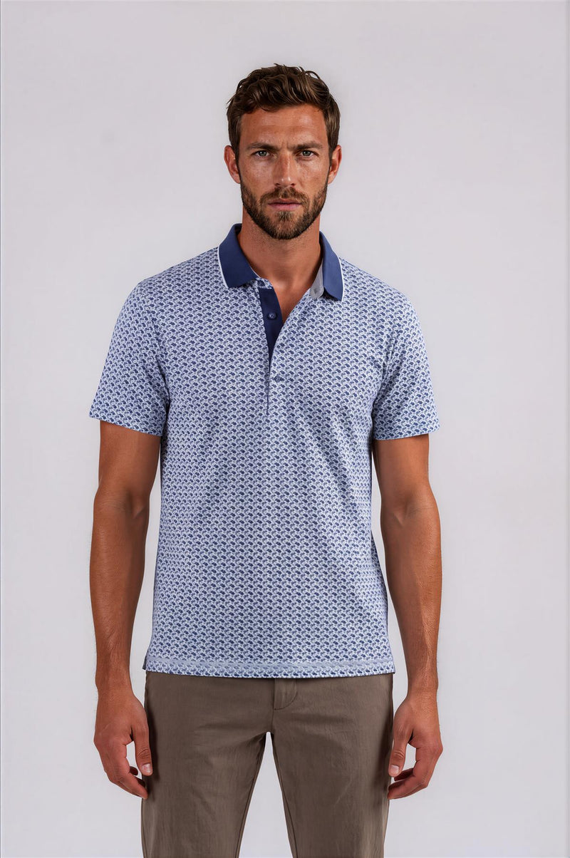 Mayberry Performance Polo Fawn Pennant Print