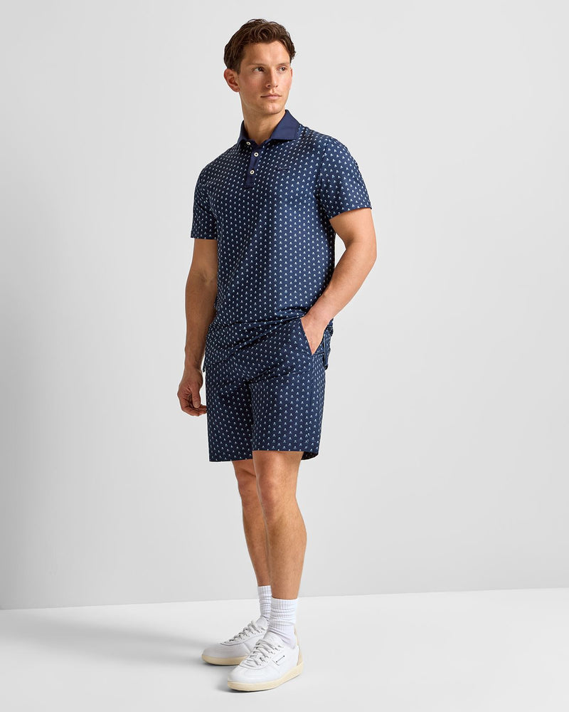 RLX Tailored Fit Airflow Polo Refined Navy Skull And Clubs