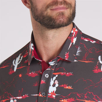 MATTR Bushland Polo Puma Black/Intense Red