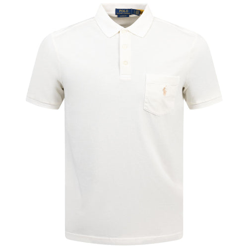 Polo Golf Classic Fit Cotton Chest Pocket Polo Clubhouse Cream - AW24