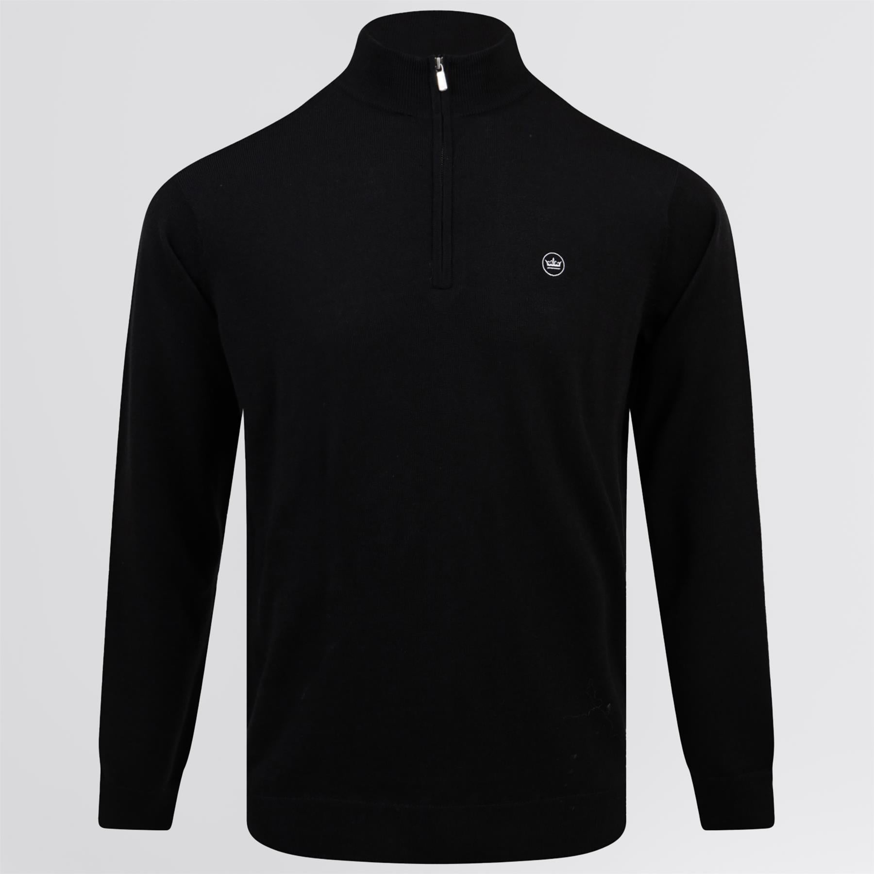 Autumn Crest Quarter Zip Knit Black