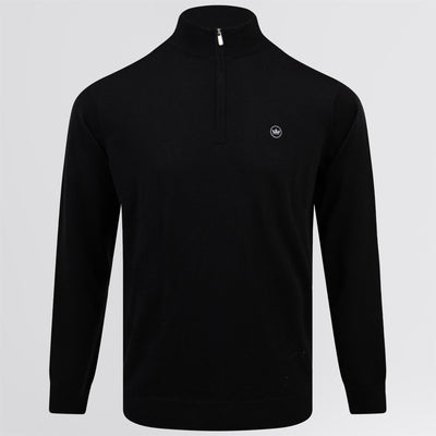 Autumn Crest Quarter Zip Knit Black
