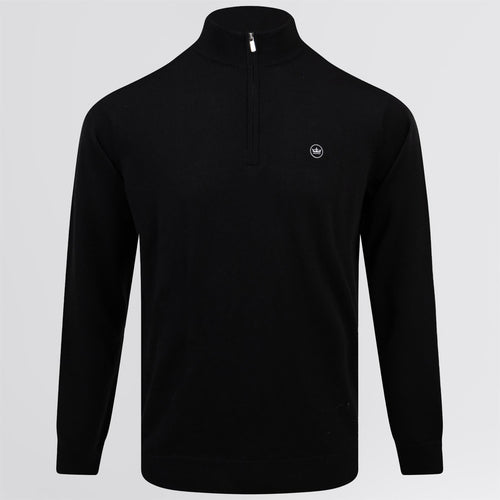 Autumn Crest Quarter Zip Knit Black