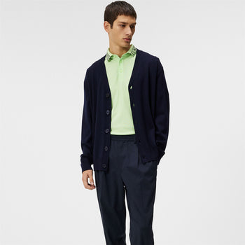 Lucas Merino Tech Wool Knitted Cardigan JL Navy