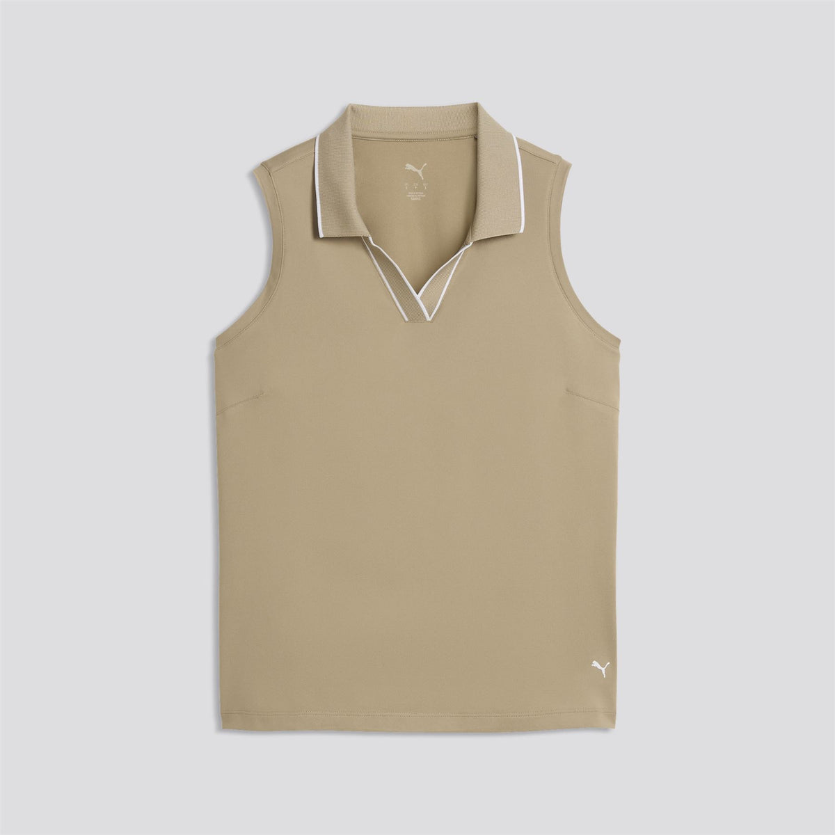 Cloudspun Essential Sleeveless Polo Shirt Iced Coffee
