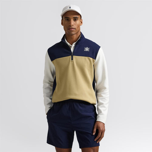 RLX Half Zip Crest Mock Neck Mid Layer Refined Navy Multi