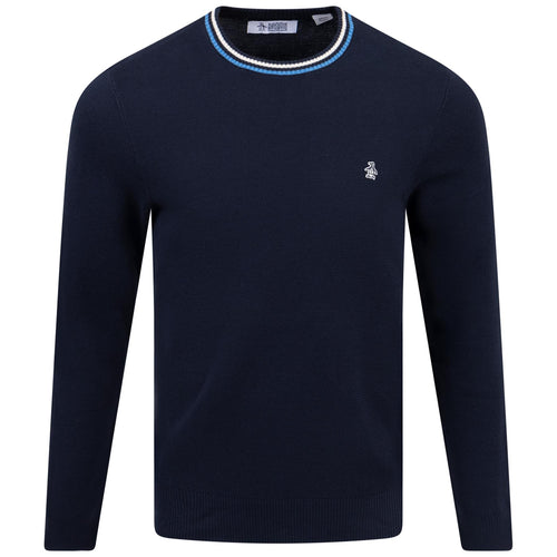 Cotton Tipped Crew Neck Dark Sapphire - AW24