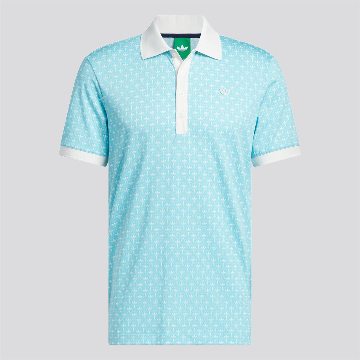 Originals All Over Trefoil Polo Chalk White/Light Aqua