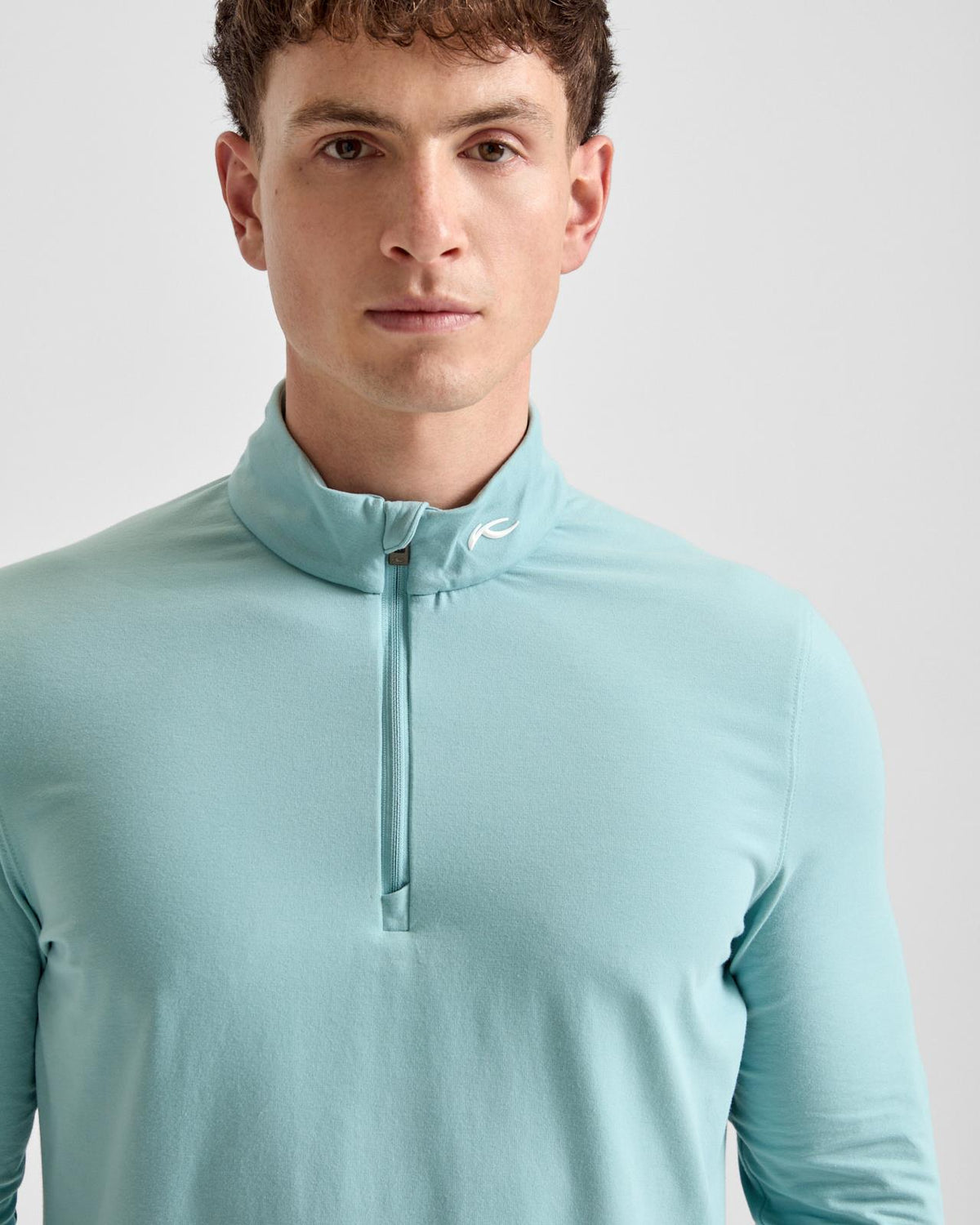 Hollow Pima Half Zip Mid Layer Riverbank