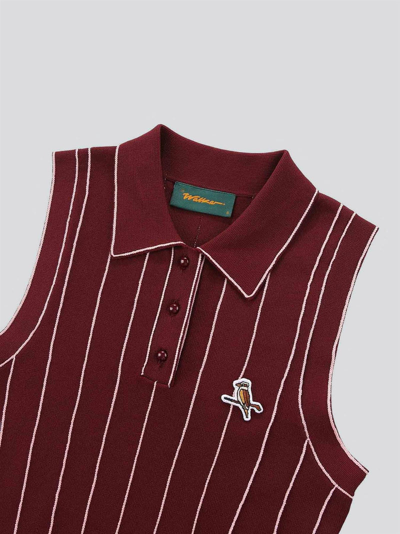 Country Club Knit Dress Maroon/Pink