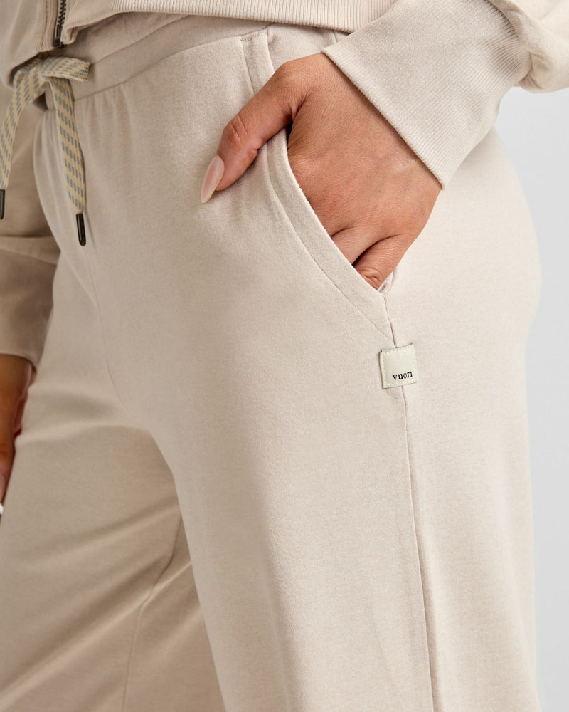 Halo Essential Wideleg Joggers Ecru Heather
