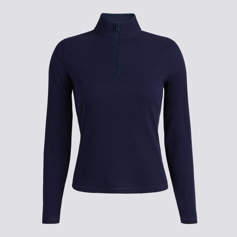 Fitted Rib Quarter Zip Pullover Twilight