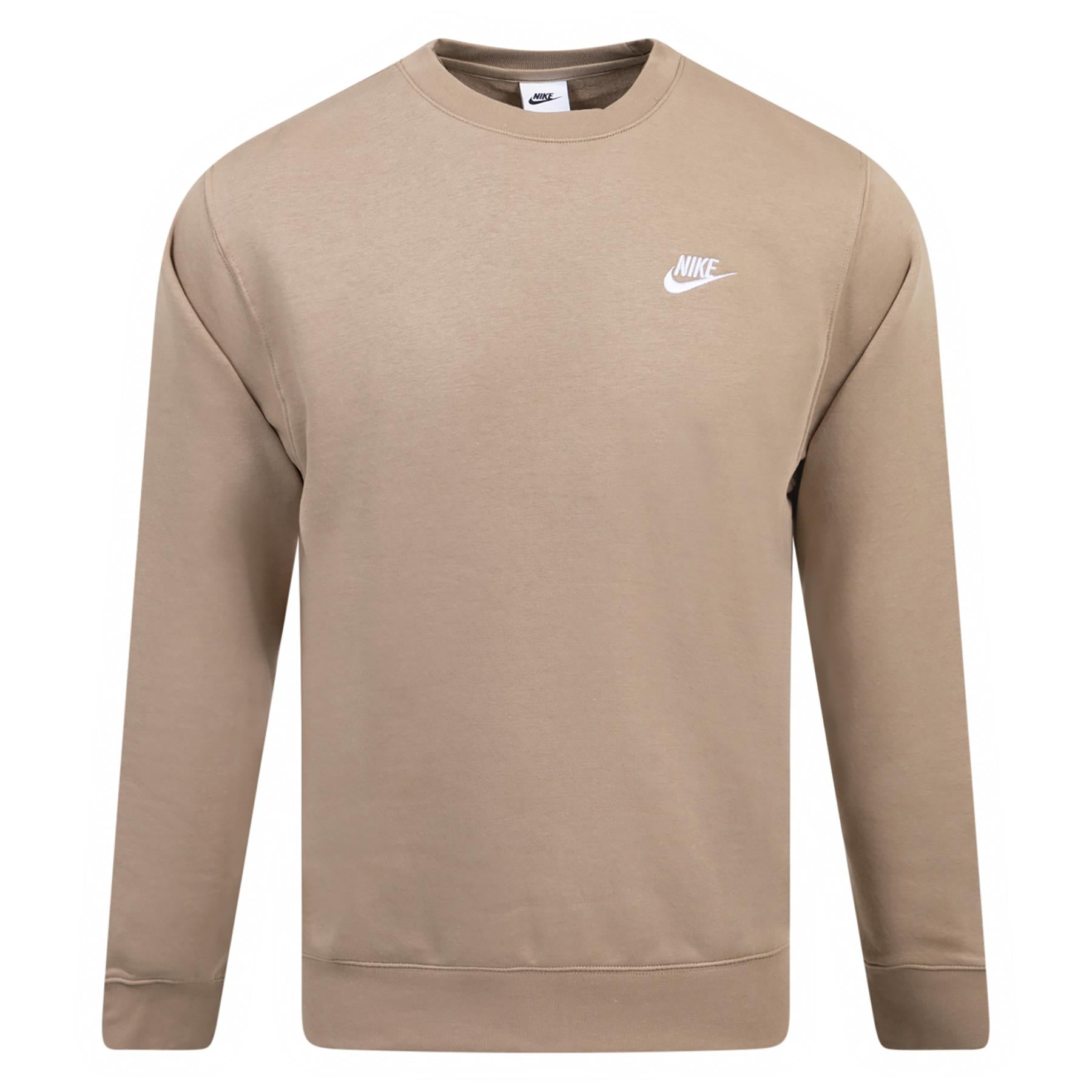nike club sweatshirt khaki