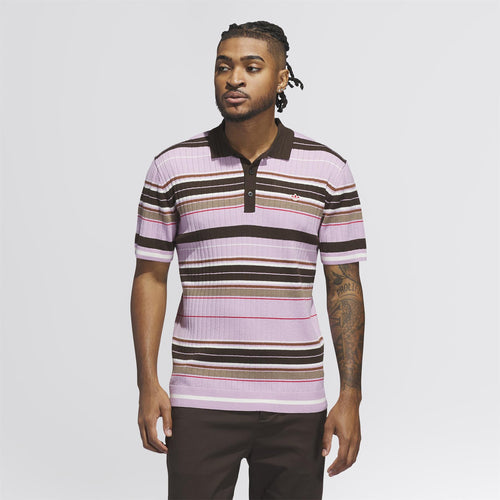 Knit Stripe Polo Bliss Lilac/Dark Brown