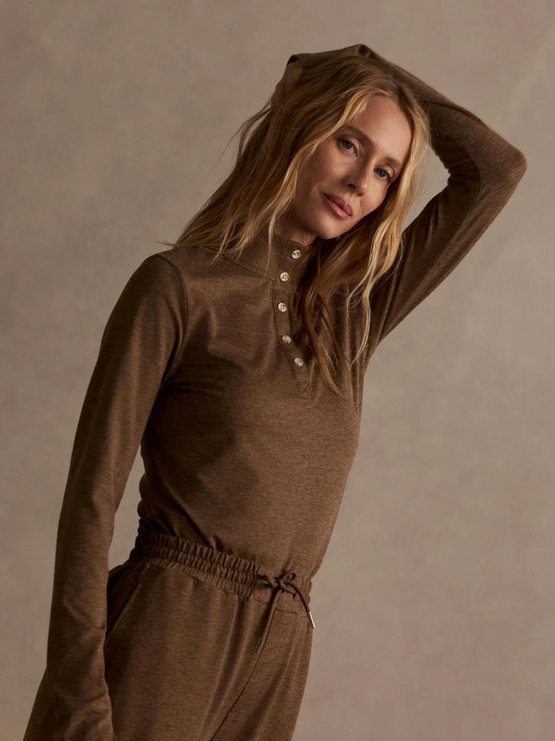 Nathaniel Long Sleeve Top Teak Olive Marl