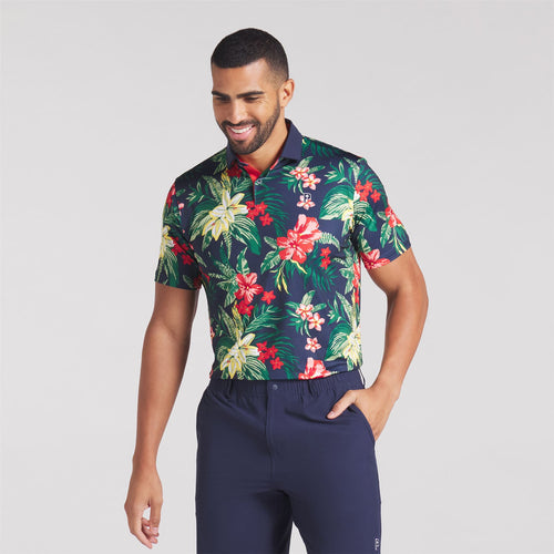 x PTC Floral Polo Deep Navy