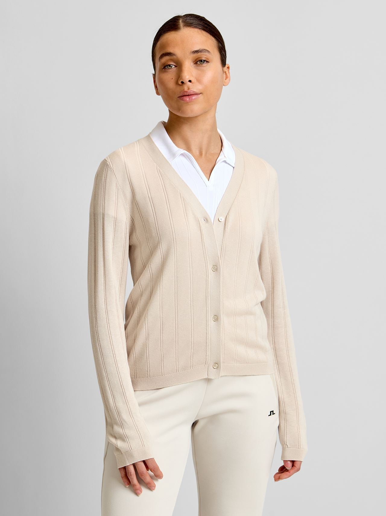 Vanja Wide Knit Rib Cardigan Moonbeam