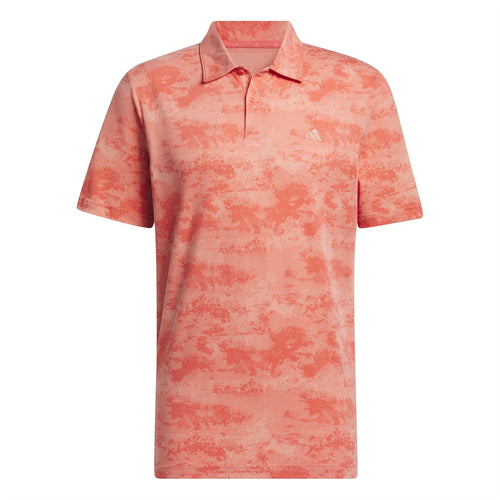 Go-To Regular Fit Printed Mesh Polo Preloved Scarlet - SS24