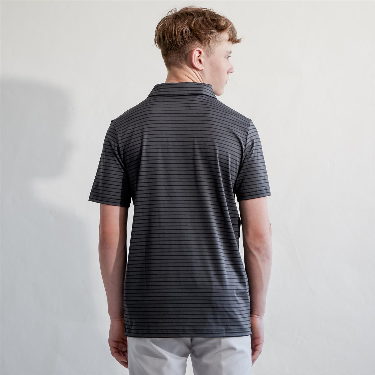 Boys Climacool Striped Polo Black