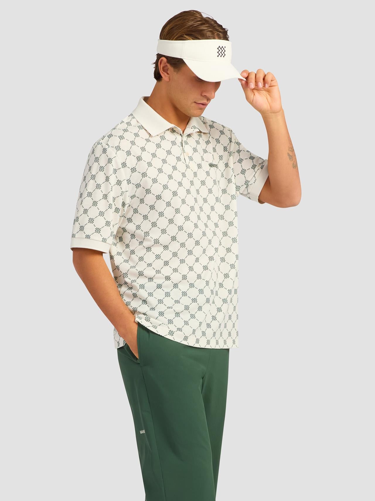 GOAT Pique Polo Monogram Pebble