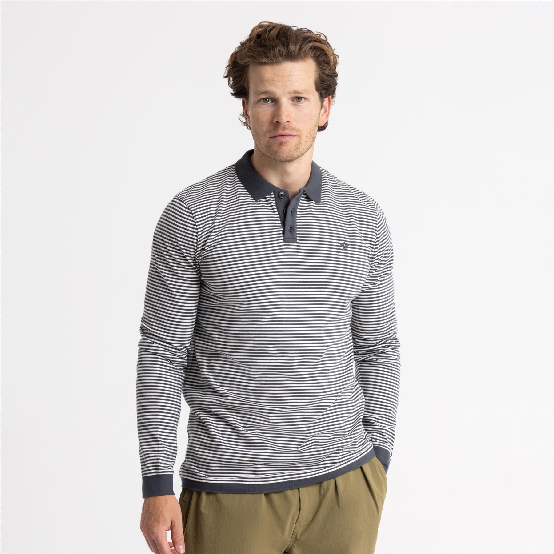 Play Well LS Polo Charcoal/Off White