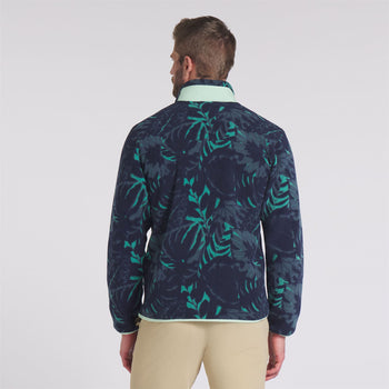 x PTC Half Zip Palm Fleece Deep Navy/Sparkling Green