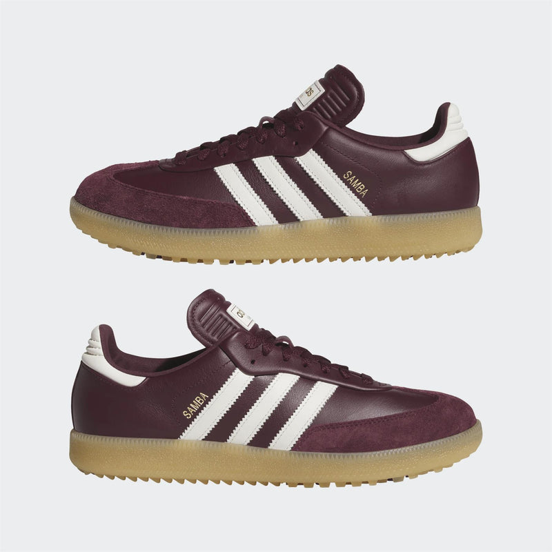 Samba Spikeless Golf Shoes Maroon/Off White/Gum 3