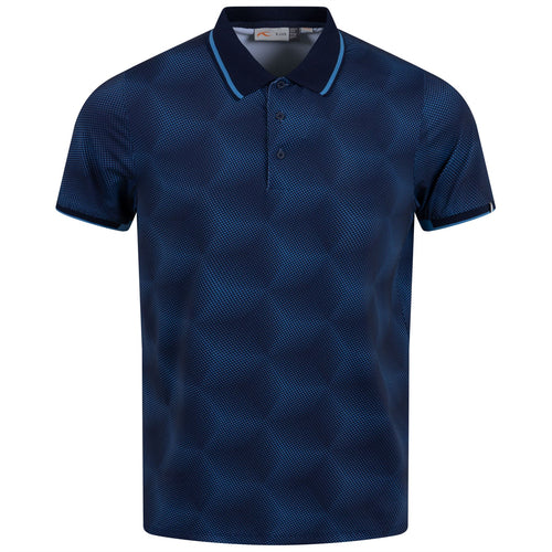 Sport-Fit-Stretch-Poloshirt mit Punktmuster, Clear Lake/Atlanta Blue – AW23