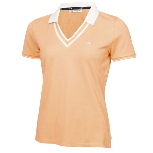Damen-Poloshirt aus Delaware-Baumwollmischung, Pfirsich-Cobbler – SS24