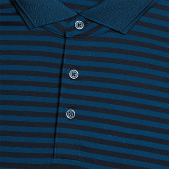 Perforated Stripe Tech Jersey Polo Twilight
