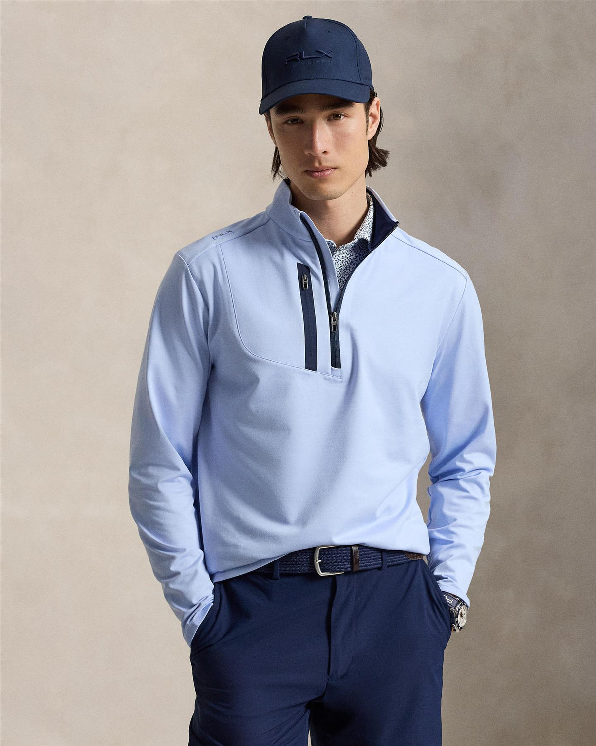 Stretch Jersey Pullover Pebble Blue