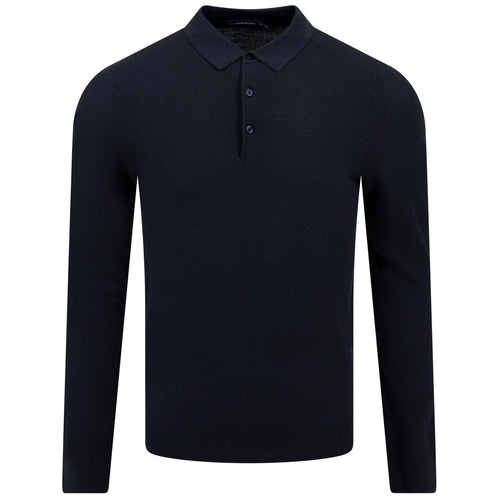 Rowan Slim Fit LS Polo tricoté JL Marine - SS24