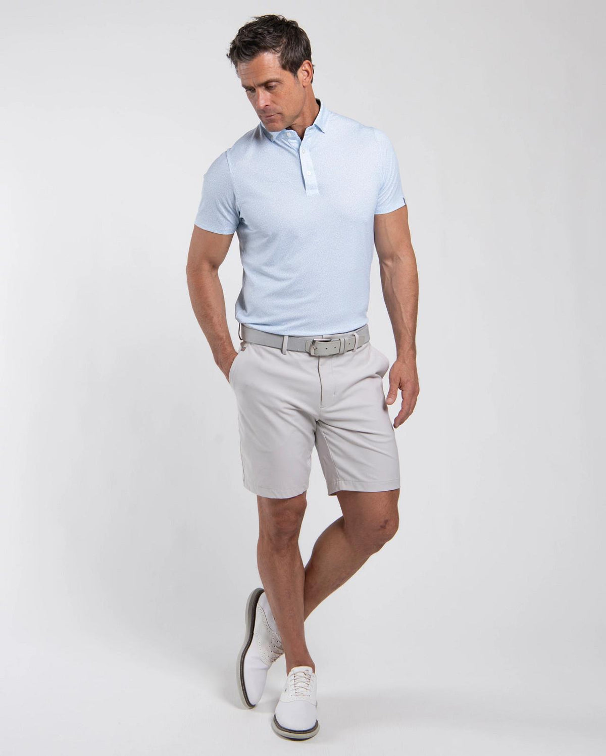 Men Lance Printed Polo Vapor Blue/White